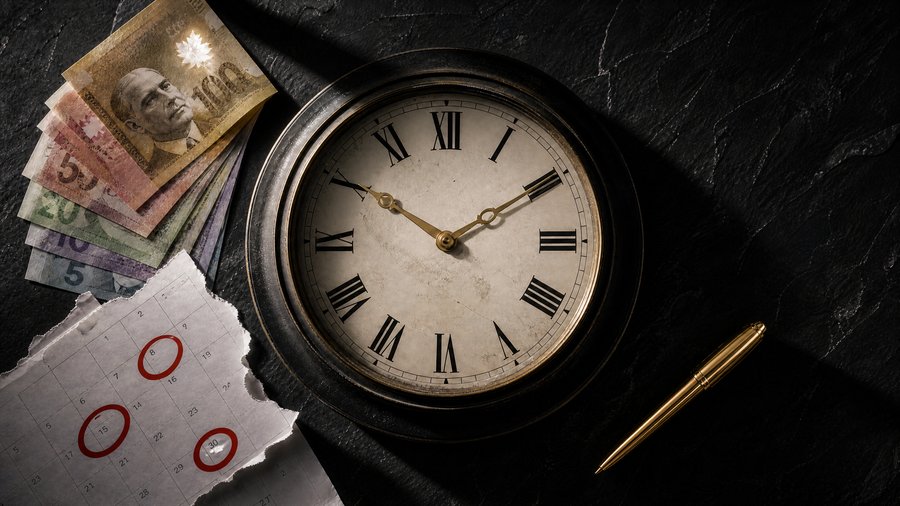 CRA Tax Instalments — clock, Canadian currency, and calendar with circled due dates